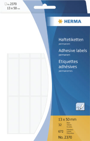 ETIKET HERMA 2370 13X50MM WIT 672STUKS