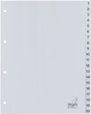 TABBLAD KANGARO G420C A4 4R PP 20DLG 1-20 GRIJS