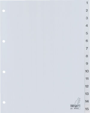 TABBLAD KANGARO G415C A4 4R PP 15DLG 1-15 GRIJS