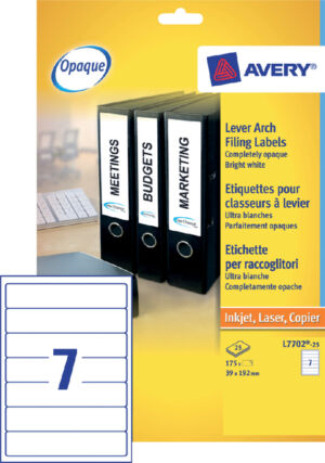 RUGETIKET AVERY SMAL 39X192MM ZELFKLEVEND WIT