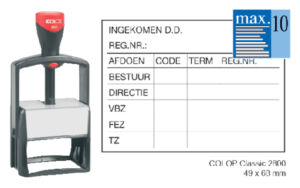 TEKSTSTEMPEL COLOP 2800 CLASSIC PERSO 10R 68X49MM