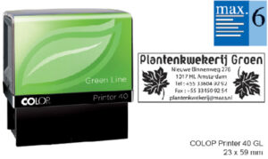 TEKSTSTEMPEL COLOP 40 GREEN PERSO 6R 59X23MM