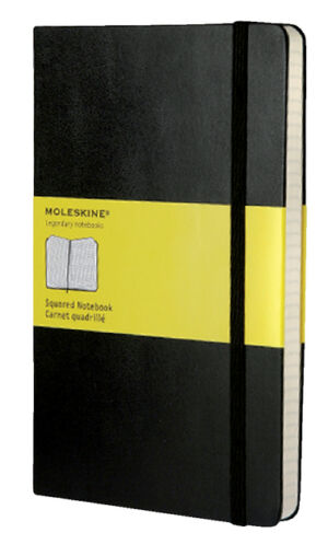 NOTITIEBOEK MOLESKINE LARGE 130X210 RUIT 5X5 HC ZW