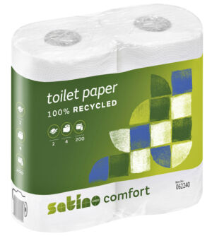 TOILETPAPIER SATINO COMFORT MT1 2LGS 200VEL WIT