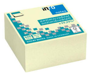 MEMOBLOK INFO NOTES ANTIMICROB 75X75MM 400V GEEL