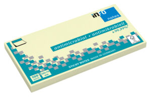 MEMOBLOK INFO NOTES ANTIMICROB 125X75MM 100V GEEL