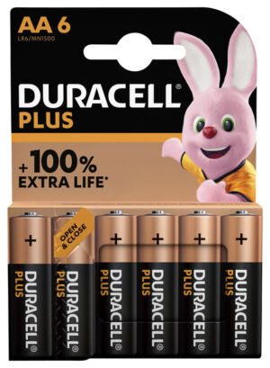 BATTERIJ DURACELL PLUS AA 6ST