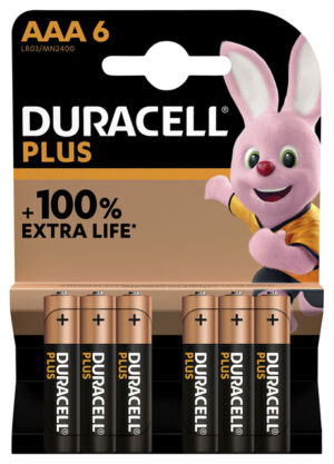 BATTERIJ DURACELL PLUS AAA 6ST