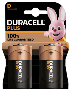 BATTERIJ DURACELL PLUS D 2ST